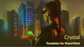  Presentation with cyberpunk - Presentation design with portrait-of-cyberpunk-girl background and a wine colored foreground