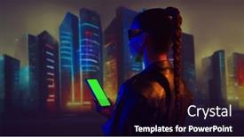  Presentation with cyberpunk - Presentation theme consisting of portrait-of-cyberpunk-girl background and a  colored foreground