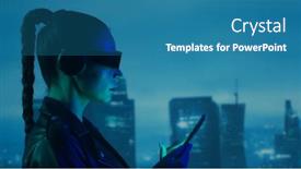  Presentation with cyberpunk - Slide set enhanced with portrait-of-cyberpunk-girl background and a teal colored foreground