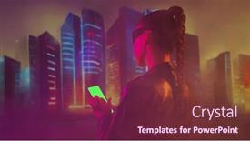  Presentation with cyberpunk - Theme having portrait-of-cyberpunk-girl background and a violet colored foreground