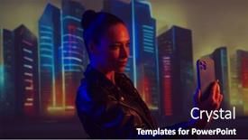  Presentation with cyberpunk - PPT layouts enhanced with portrait-of-cyberpunk-girl background and a wine colored foreground