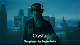  Presentation with cyberpunk - Presentation theme enhanced with portrait-of-cyberpunk-girl background and a navy blue colored foreground