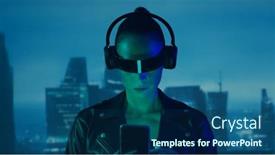  Presentation with cyberpunk - Presentation consisting of portrait-of-cyberpunk-girl background and a  colored foreground