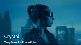  Presentation with cyberpunk - Theme with portrait-of-cyberpunk-girl background and a  colored foreground