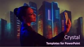  Presentation with cyberpunk - Theme with portrait-of-cyberpunk-girl background and a wine colored foreground