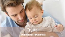  Presentation with baby girl - Presentation theme consisting of portrait of daddy with baby background and a coral colored foreground