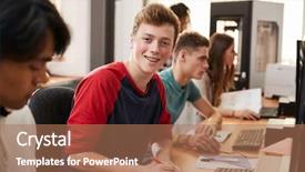  Presentation with cad - Theme featuring portrait of design student working background and a coral colored foreground