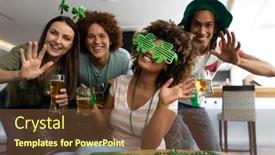  Presentation with saint patrick day - Slide set featuring portrait-of-diverse-group background and a tawny brown colored foreground