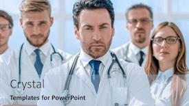  Presentation with doctor office - Presentation with portrait-of-doctor-and-medical background and a light blue colored foreground