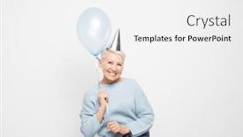  Presentation with lady - PPT theme consisting of portrait-of-elderly-lady-holding and a white colored foreground