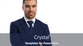  Presentation with navy blue - Cool new theme with portrait-of-elegant-young-businessman backdrop and a navy blue colored foreground