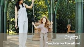  Presentation with child enjoy - Presentation theme with portrait-of-enjoy-happy-love background and a coral colored foreground