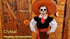  Presentation with sugar skull - Presentation design featuring spider man - portrait of excited emotional boy background and a tawny brown colored foreground