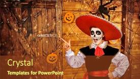  Presentation with day dead - Audience pleasing slide set consisting of portrait-of-excited-emotional-boy backdrop and a tawny brown colored foreground