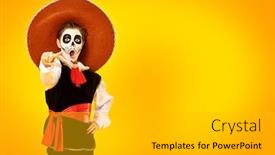  Presentation with sugar skull - Cool new theme with portrait-of-excited-emotional-boy backdrop and a light gray colored foreground