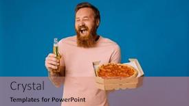  Presentation with ginger - PPT theme enhanced with portrait-of-excited-ginger-bearded background and a coral colored foreground