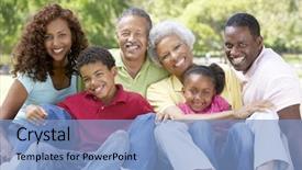  Presentation with extended family - PPT layouts having portrait of extended family group background and a light blue colored foreground