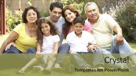  Presentation with extended family - Presentation design with portrait of extended family group background and a yellow colored foreground