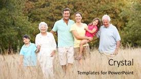  Presentation with extended family - Slide deck consisting of portrait of extended family group background and a lemonade colored foreground