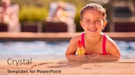  Presentation with summer holiday - PPT theme enhanced with portrait-of-family-on-summer background and a  colored foreground