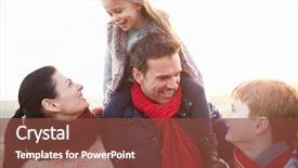  Presentation with winter family - Audience pleasing PPT theme consisting of portrait of family on winter beach backdrop and a tawny brown colored foreground