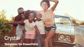  Presentation with classic car - Theme having portrait of family standing next background and a tawny brown colored foreground