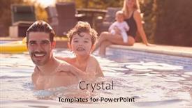  Presentation with pool side - Amazing slide deck having portrait-of-father-and-son backdrop and a lemonade colored foreground