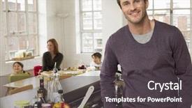  Presentation with standing sitting - PPT layouts consisting of young man harvesting red grapes in vineyard background and a tawny brown colored foreground