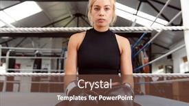  Presentation with boxing ring - Audience pleasing slides consisting of portrait-of-female-boxer backdrop and a tawny brown colored foreground