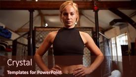  Presentation with martial arts - Beautiful slides featuring portrait-of-female-mixed-martial backdrop and a wine colored foreground