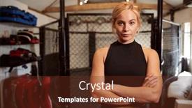  Presentation with martial arts - PPT layouts featuring portrait-of-female-mixed-martial background and a tawny brown colored foreground