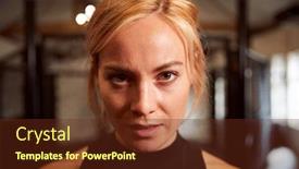  Presentation with martial arts - PPT layouts featuring portrait-of-female-mixed-martial background and a tawny brown colored foreground