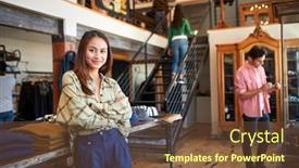  Presentation with fashion - Presentation theme consisting of portrait-of-female-owner background and a tawny brown colored foreground