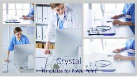  Presentation with emergency medical - Presentation theme enhanced with portrait-of-female-physician-filling background and a lemonade colored foreground