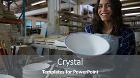  Presentation with bowl - Slide set having portrait-of-female-potter-painting background and a gray colored foreground