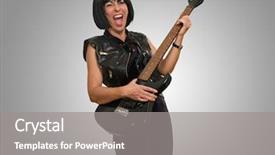  Presentation with rockstar - Colorful theme enhanced with portrait of female rockstar backdrop and a gray colored foreground