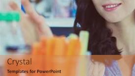  Presentation with healthy food - Presentation design enhanced with portrait-of-female-standing-near background and a coral colored foreground