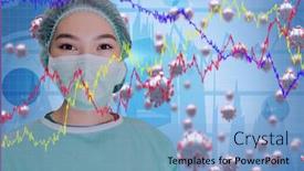  Presentation with data processing - Slide deck with portrait-of-female-surgeon-wearing background and a light blue colored foreground