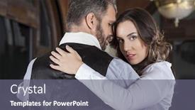  Presentation with tango - Amazing presentation theme having portrait-of-female-tango-dancer backdrop and a gray colored foreground