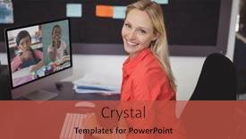  Presentation with distance learning - Slide deck having portrait-of-female-teacher-having background and a red colored foreground