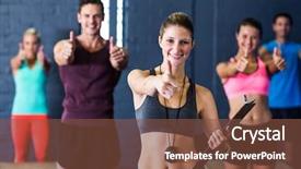  Presentation with athletes - Beautiful theme featuring portrait of female trainer showing backdrop and a tawny brown colored foreground