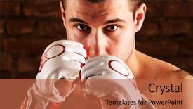  Presentation with boxing - Slide deck consisting of portrait of fighter in boxing background and a  colored foreground