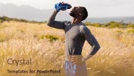  Presentation with american music - PPT theme having portrait-of-fit-african-american background and a yellow colored foreground