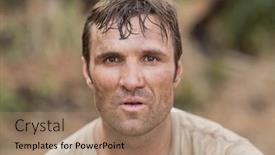  Presentation with boot camp - Slides featuring portrait-of-fit-man background and a coral colored foreground