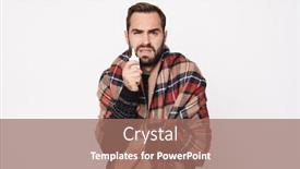  Presentation with frozen - Theme featuring portrait-of-frozen-caucasian-guy background and a coral colored foreground