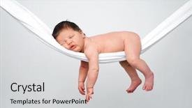  Presentation with relaxing - Beautiful presentation featuring portrait of funny baby relaxing backdrop and a light gray colored foreground