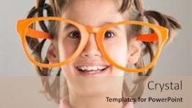  Presentation with awesome - Audience pleasing presentation design consisting of portrait of funny cute little boy with awesome hairdo backdrop and a coral colored foreground