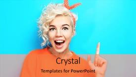  Presentation with funny - Presentation consisting of portrait of funny emotional girl background and a coral colored foreground