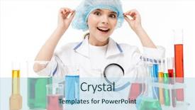  Presentation with laboratory chemical white - Colorful presentation theme enhanced with portrait of funny little girl backdrop and a sky blue colored foreground