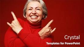  Presentation with roll - Slide deck enhanced with portrait-of-funny-senior-gray background and a crimson colored foreground